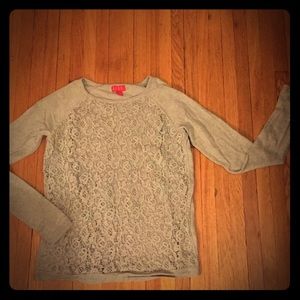Small Elle Grey Lace detailed sweater